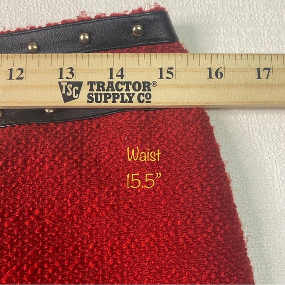 Karl Lagerfeld Paris Chic Mini Skirt Sz 8/10P Edgy Studded Waist Tailored Pencil - Picture 6 of 12